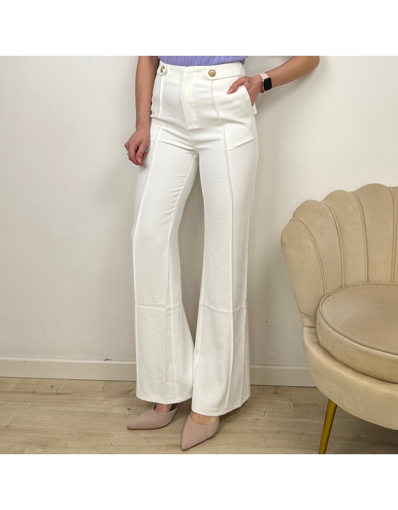 PANTALONI A ZAMPA BIANCHI