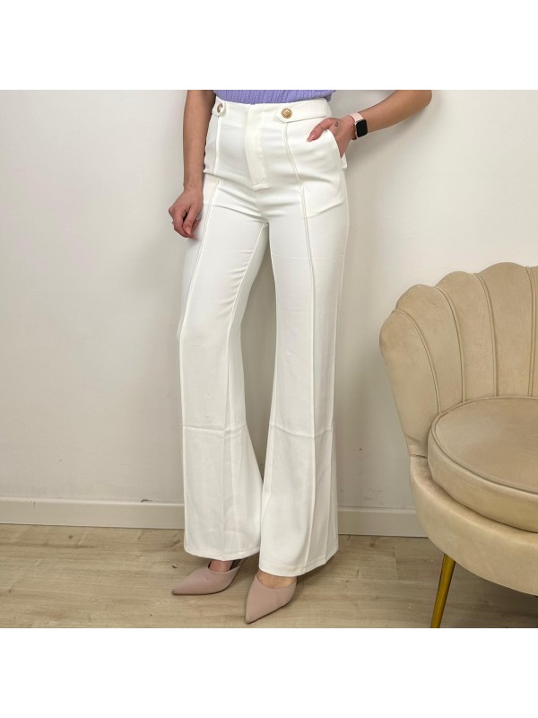 PANTALONI A ZAMPA BIANCHI