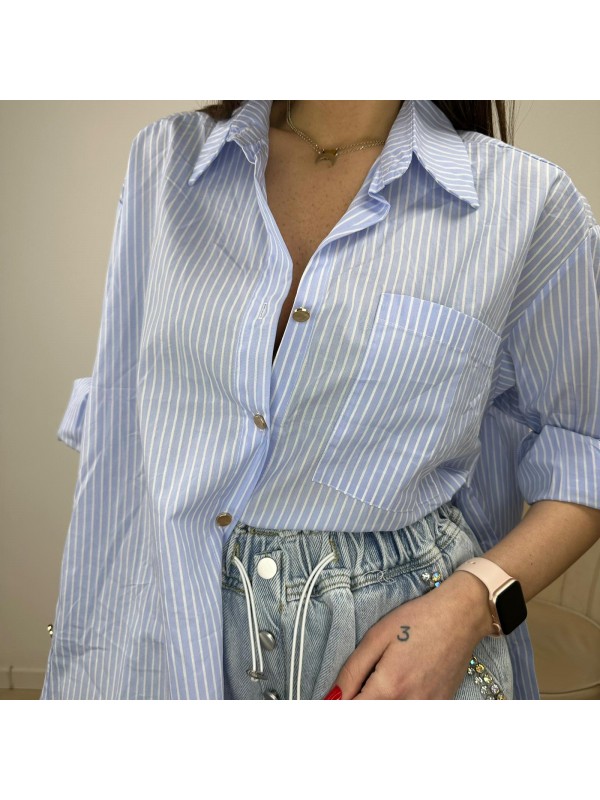 CAMICIA LUNGA A RIGHE