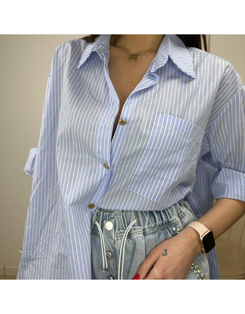 CAMICIA LUNGA A RIGHE