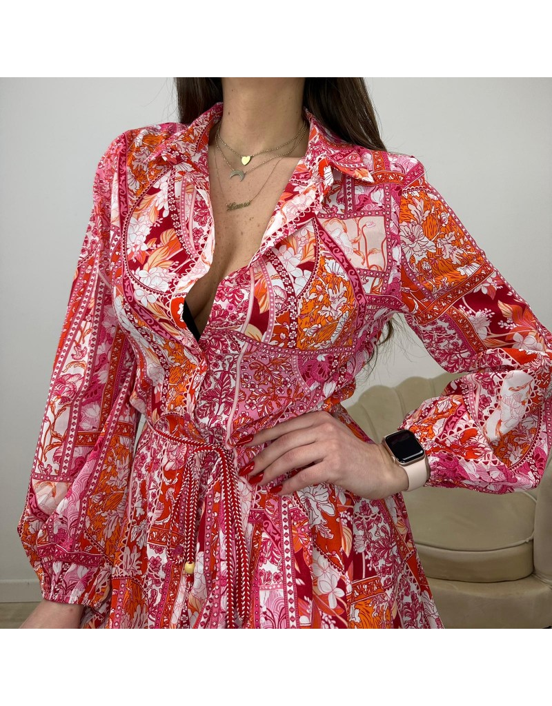 DRESS CHEMISIER FLEUR ARANCIO