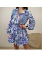DRESS CHEMISIER FLEUR BLU