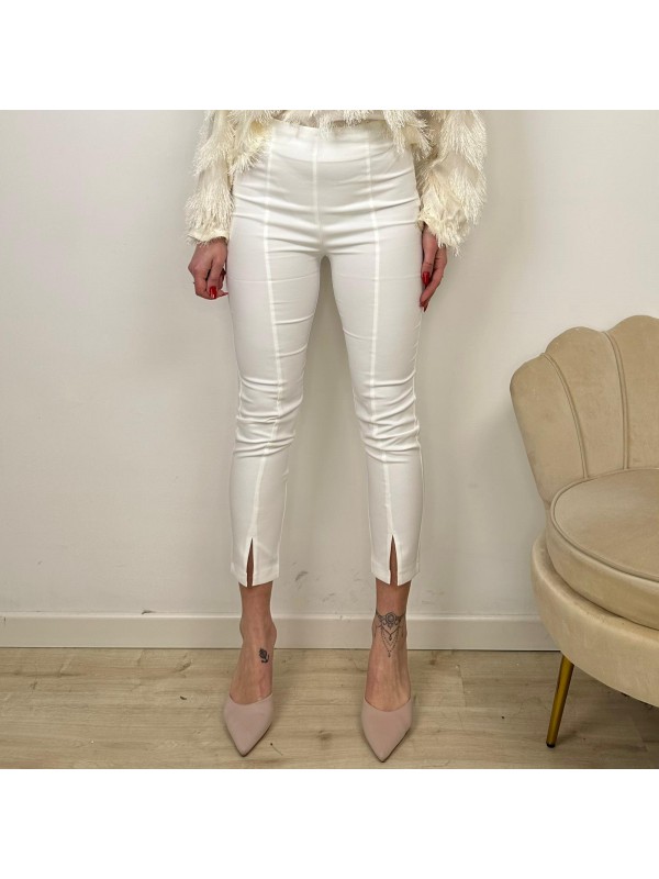 PANTALONE CON SPACCHETTI BIANCO
