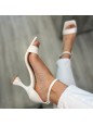 SANDALI CON TACCO STRUTTURATO BIANCHI