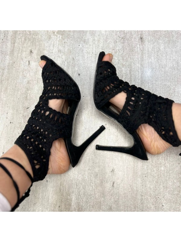 SANDALI UNCINETTO NERO