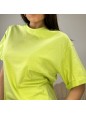 T-SHIRT BASIC CON RISVOLTO LIME