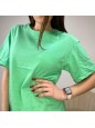 T-SHIRT BASIC CON RISVOLTO VERDE