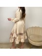 DRESS PLISSE' SATIN BEIGE
