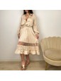 DRESS PLISSE' SATIN BEIGE