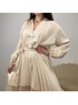 DRESS PLISSE' SATIN BEIGE