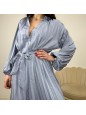 DRESS PLISSE' SATIN AZZURRO