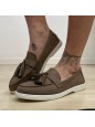 MOCASSINO CON NAPPINE BEIGE