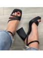 SANDALI CON PLATEAU NERI