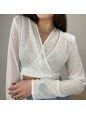 BLUSA CROP DIAMOND BIANCO