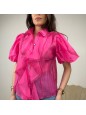CAMICIA MAXI VOLANT FUCSIA