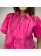 CAMICIA MAXI VOLANT FUCSIA