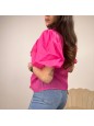 CAMICIA MAXI VOLANT FUCSIA