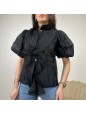 CAMICIA MAXI VOLANT NERA