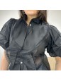 CAMICIA MAXI VOLANT NERA
