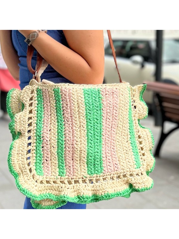 BORSA BICOLORE VERDE