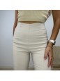 PANTALONE CON SPACCHETTI BEIGE