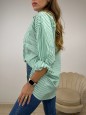 CAMICIA OVER RIGHE VERDE