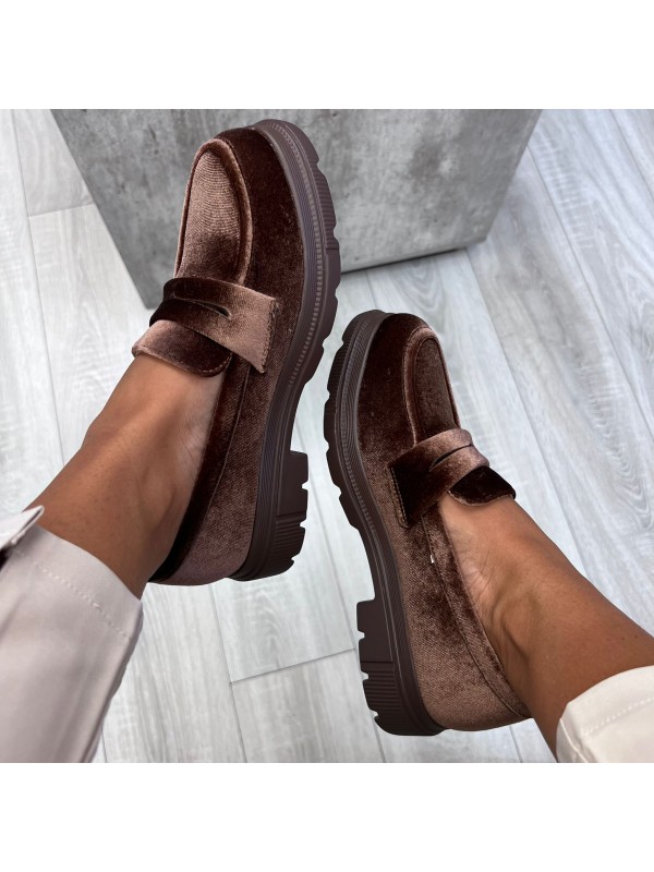 MOCASSINO VELOUR MARRONE