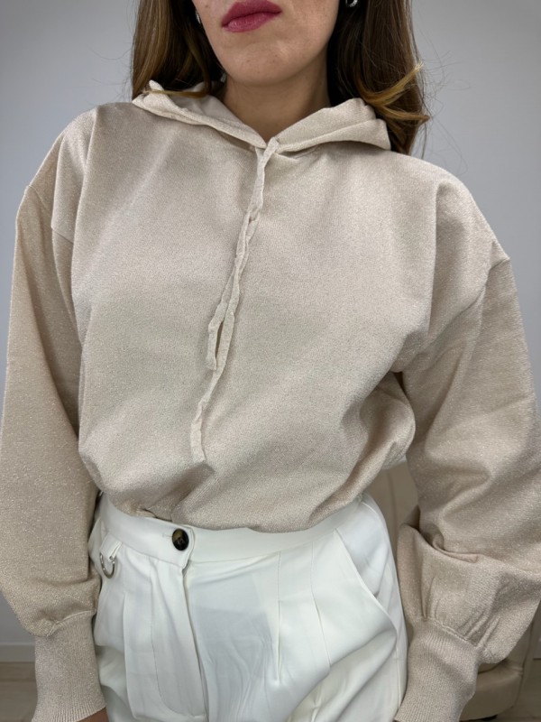 FELPA LUREX CAPPUCCIO BEIGE