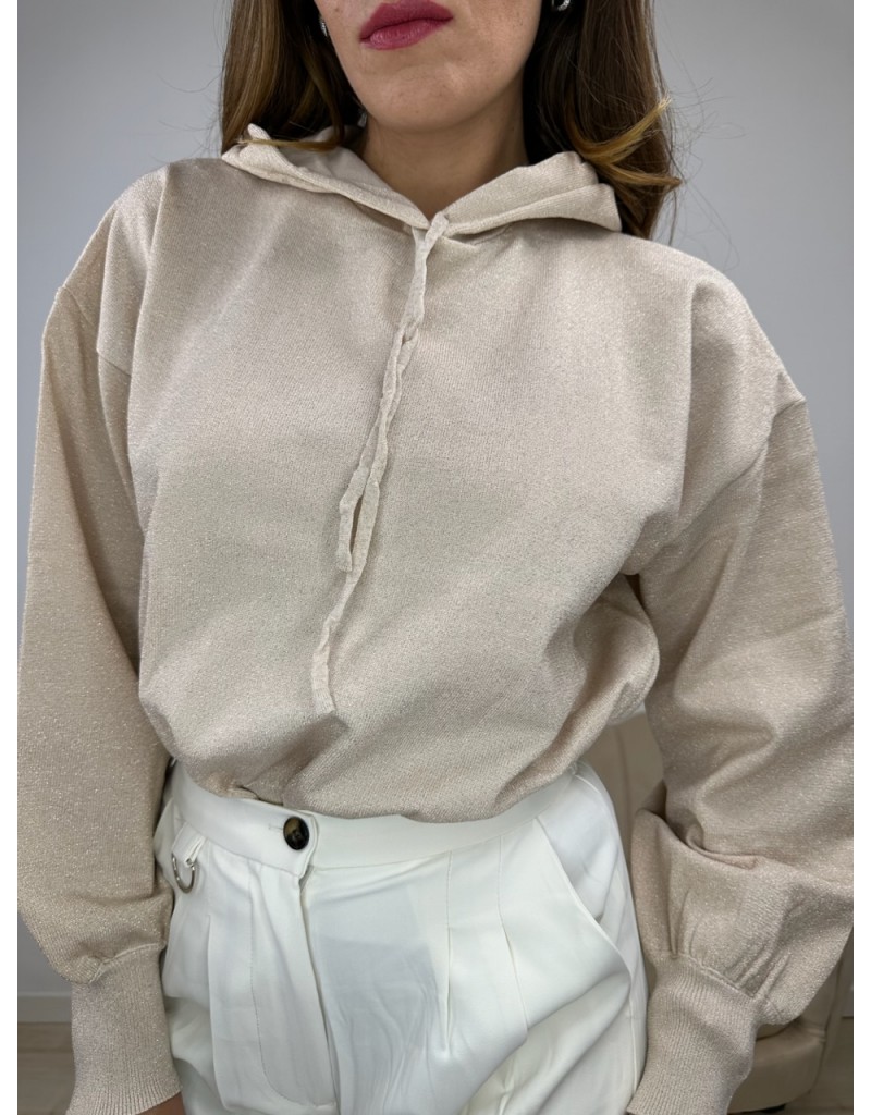 FELPA LUREX CAPPUCCIO BEIGE