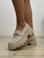 MOCASSINI CON FIBBIA BEIGE