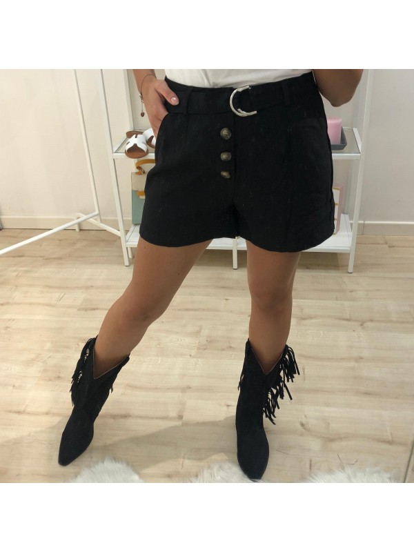 SHORT CON CINTURA NERO